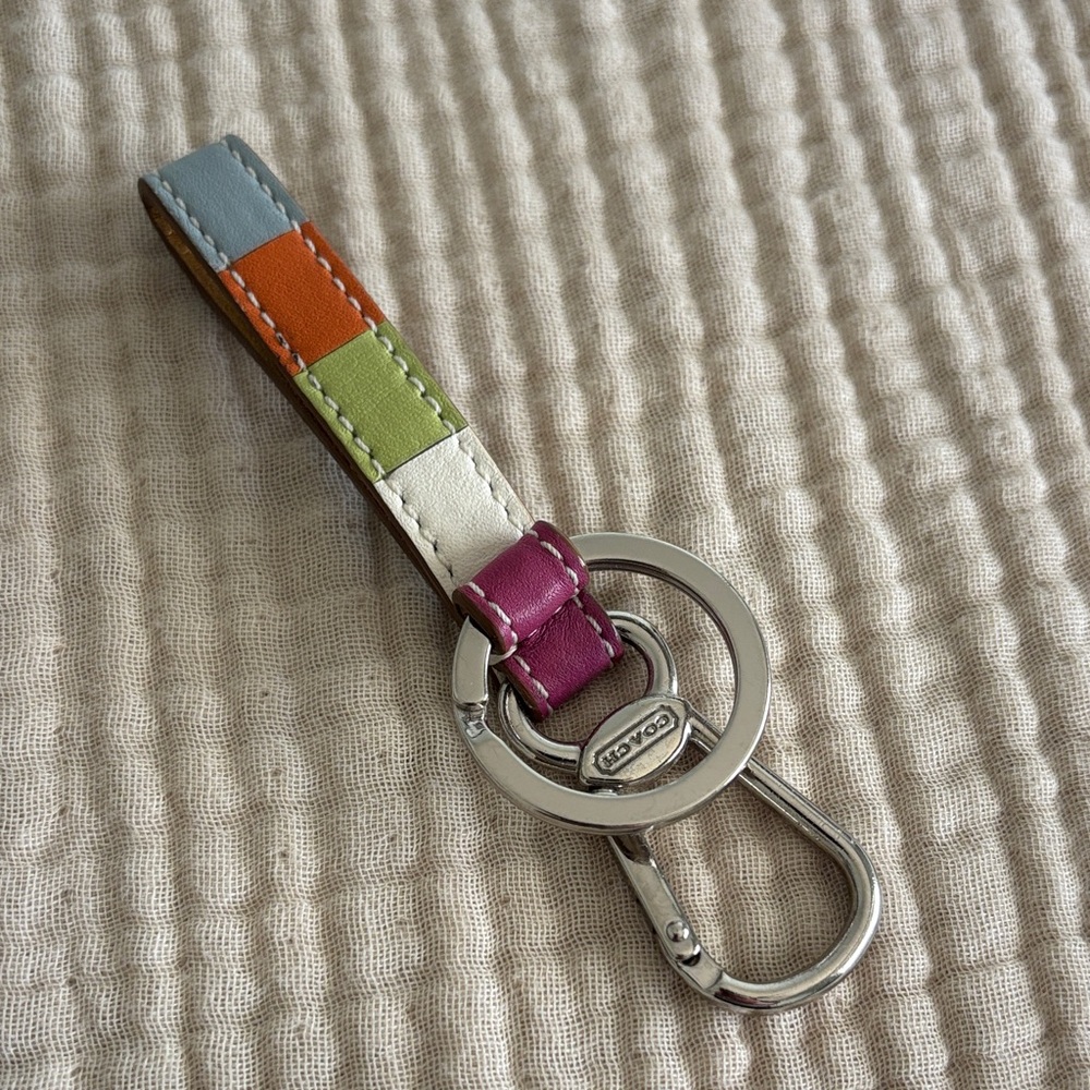 Coach Legacy Striped Keychain